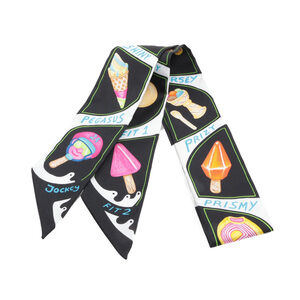 Pre-Loved Hermes Funny Ice Cream Silk Twilly Scarf